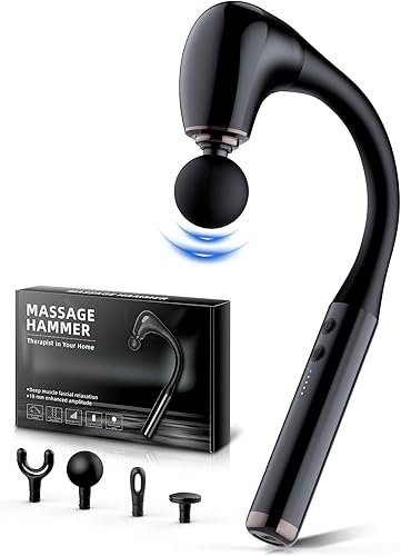 FVZ Pistola de masaje con mango de extensión mejorado, pistola de masaje de 0.394 pulgadas de tejido profundo, masajeador de espalda,