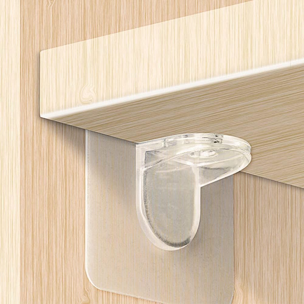 Shelf Bracket Anti-Fall Long-Lasting Portable Practical Bookshelves Fixed Paste Hook for Cabinet Closet Bookcase (Pack of 6)-image-40