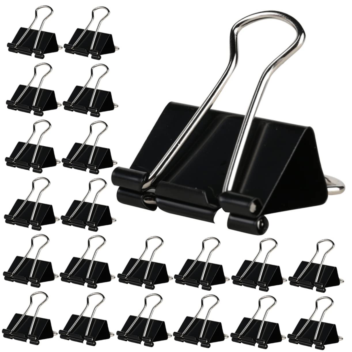 Binder Clips Metallici Neri 51mm, 36 Pezzi, Clip Raccoglitori | Fermagli per Carta per Scuola e Ufficio, Back To School Party, Oggetti per Scuola