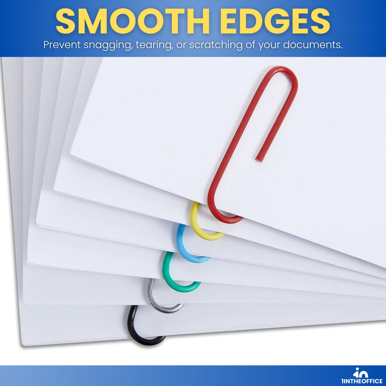 1 intheoffice Jumbo papel Clip, suave grandes Clips de papel con revestimiento de vinilo "500 piezas"