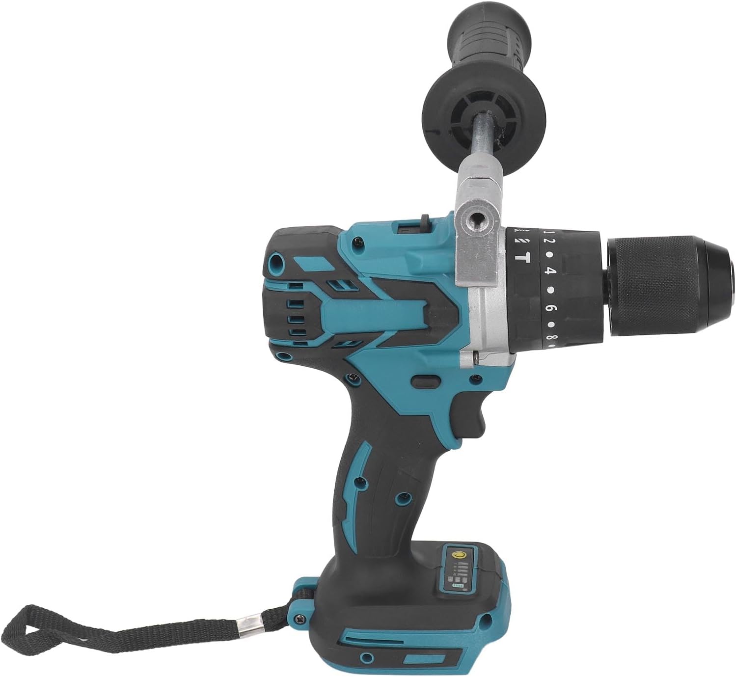 Cordless Impact Drill Brushless Power Tool 18V Lithium Battery Electric Hammer Drill with 1/2in Keyless Chuck 400 InLbs Torsion for Drilling Wood Metal Plastic Screws ABS Material