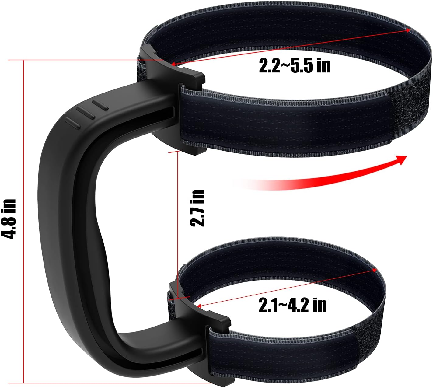 11 Colors Anti-Slip Adjustable Tumbler Cup Handle Fit 20 Oz to 44 Oz of YETI, RTIC, Ozark Trail, Simple Modern, SIC, SUNWILL, Tervis and More Brand Travel Tumbler Cup Mug NO Brand Limitid Black - Image 2