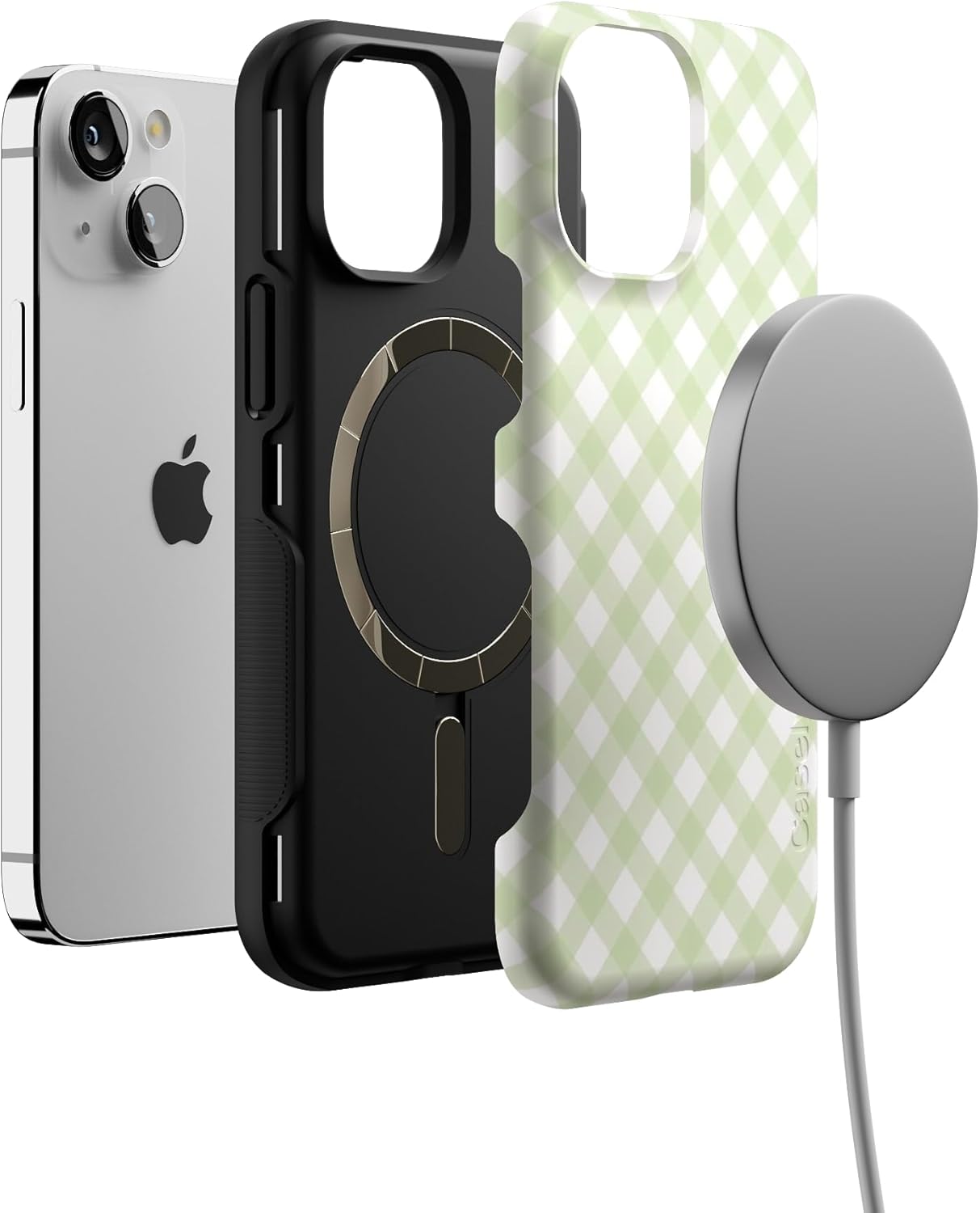 Casely iPhone 13 Case | Mint Lattice | Sunday Best | Bold Protective Design | Compatible with MagSafe