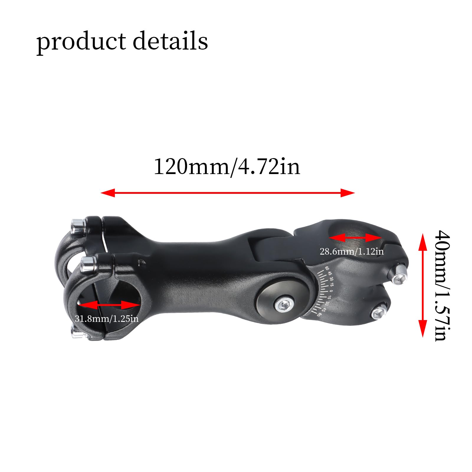 Potence De Guidon Vélo 31,8 Mm - Alliage Aluminium, Longueur 45 Mm, Poids 130 G - Pour VTT, Vélo De Route - Design Creux Aérodynamique - 3