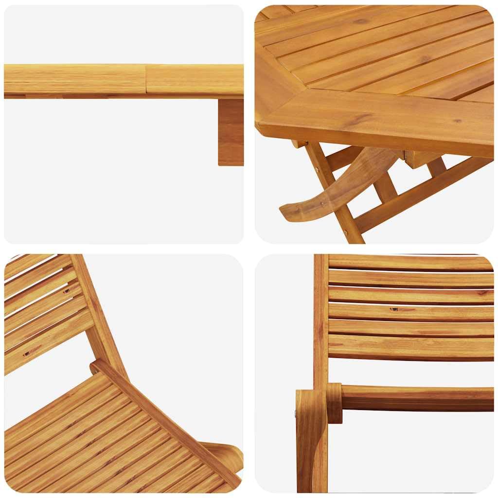 vidaXL Set da Pranzo per Giardino 5 pcs Marrone, Set da pranzo all'aperto, tavolo in acacia rustica, arredo giardino e terrazza, posti resistenti alle intemperie