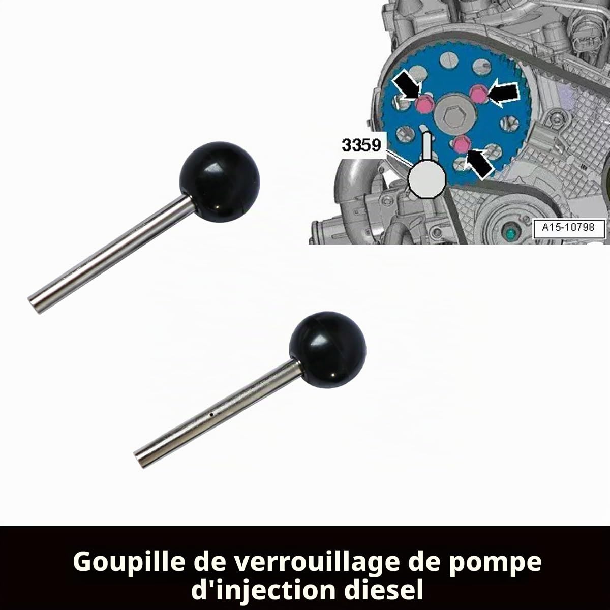 DPTOOL Outil de réglage du moteur, kit courroie de distribution d'arbre à cames compatible avec VW VAG Audi SEAT Skoda 1.6 2.0 TDI Common Rail Diesel Remplacement T10265 T10060A T10051 T10490 T10264