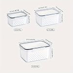 3Pcs Fruit Containers for Fridge with Removable Colanders and Lids, Airtight Storage Container to Keep Fruits, Vegetables, Berry, Meat Fresh Longer, Dishwasher & Microwave Safe
