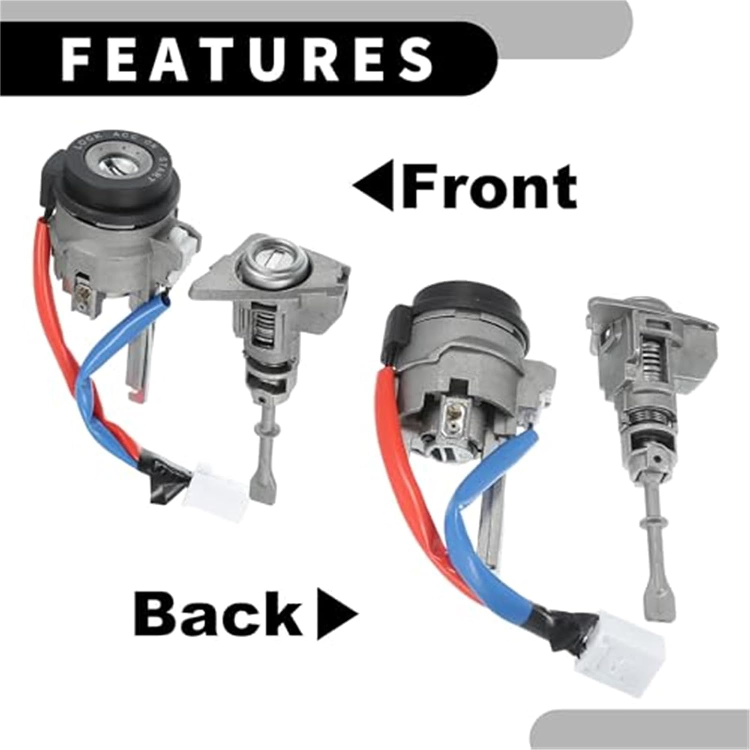 Ignition Lock Cylinder W/Keys No.81970-3Xa00 for Hyundai for Elantra 2011-2015 Metal Silver Tone 1 Set Car Ignition Switch Lock