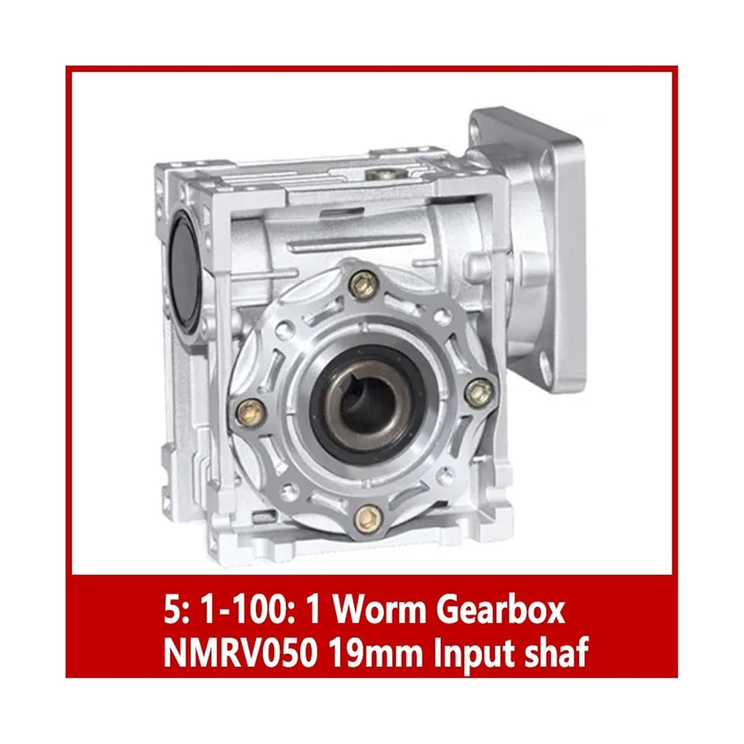 5: 1-100: 1 Worm Gearbox NMRV050 19mm Input Shaft RV050 Speed Reducer for 110mm NMMA42 Motor