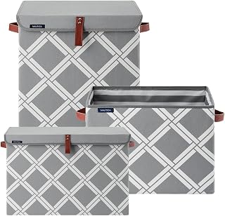Nautica-Laundry Baskets, Foldable Hampers & Storage Bins, Set of 3, Grey Weave