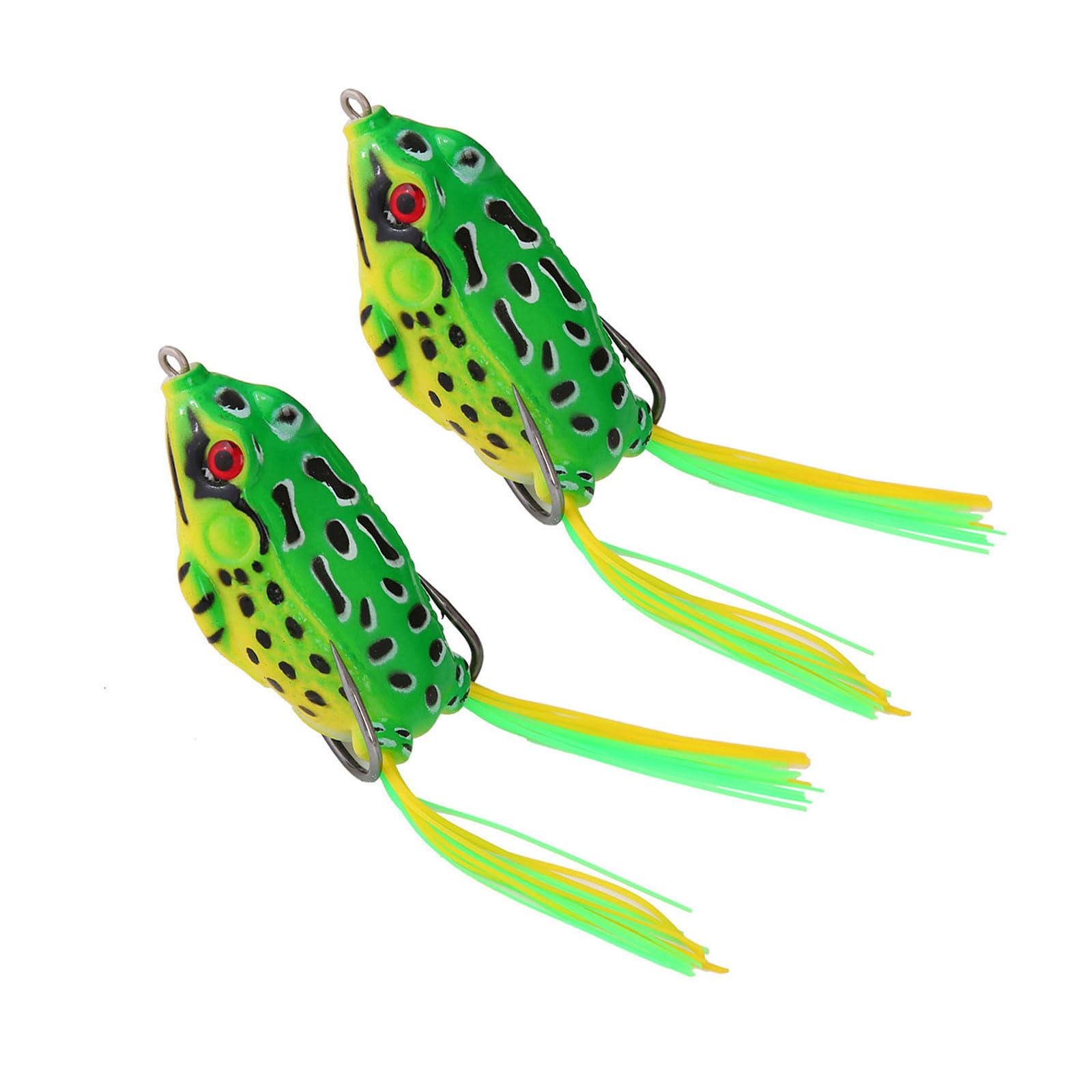 Haiki 2Pcs Frogs Lures Soft Tube Baits Simulated Frogs Fishing Lures Reallistic Fishes tail Artificial Lures with Fishing Hook
