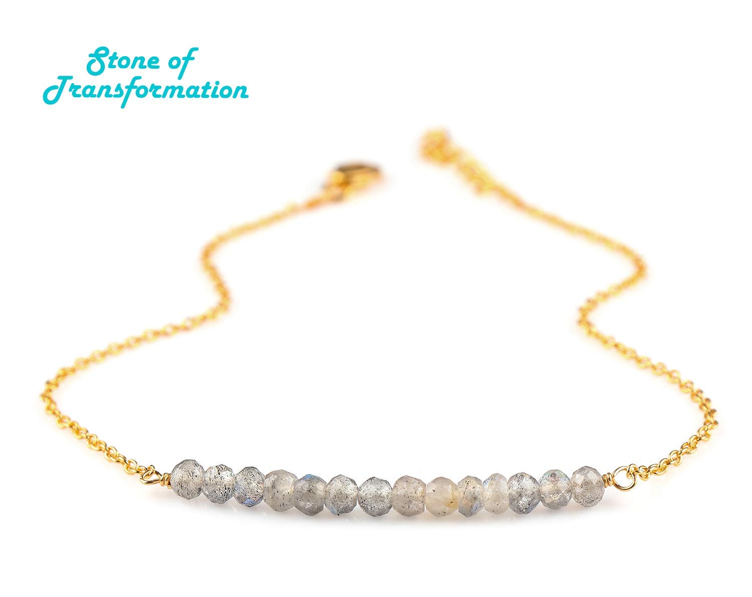 Natural Labradorite Beaded Bracelets In 14K Gold Plated 925 Sterling Silver For Women Personalized Christmas Gifts Black Friday Sale