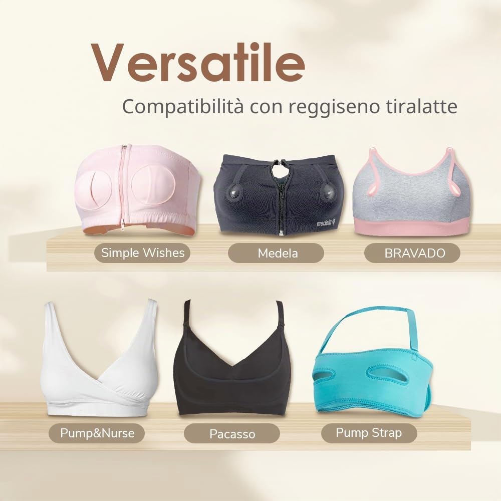 Maymom MyFit Paracapezzoli 17 mm Piccoli Compatibili con Tiralatte Medela e Connettori Maymom a Bocca Larga e Stretta, 2 Pezzi
