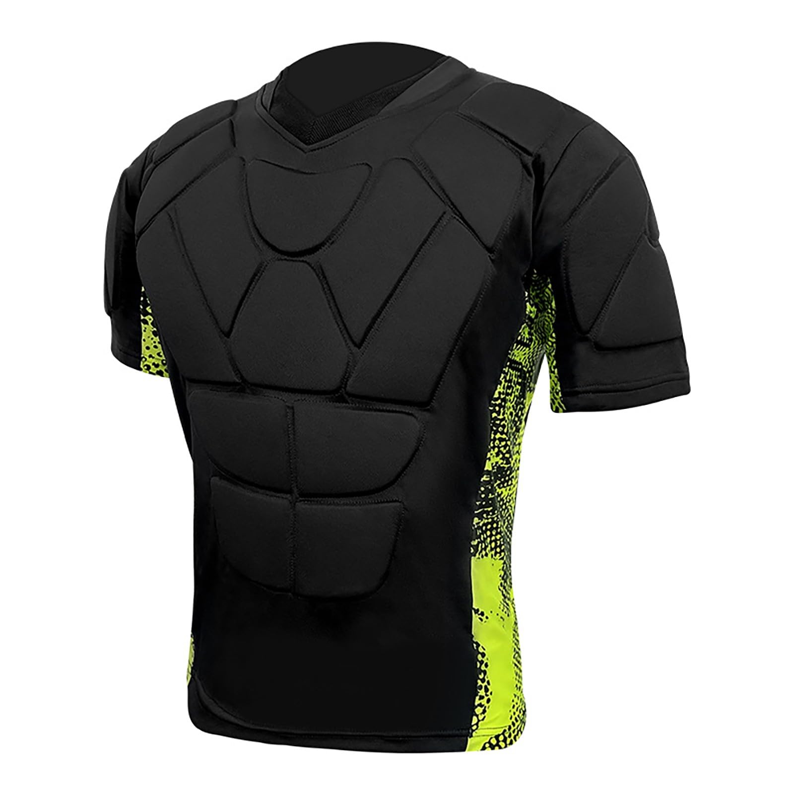T-shirt de compression rembourré pour homme - Sous-vêtement à manches courtes - Séchage rapide - Protection contre les chocs - T-shirts de sport - Protection complète - T-shirt de compression pour