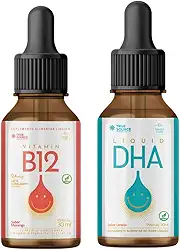 Combo Vitamina B12 True Source Metilcobalamina Alta Absorção 30ml e Dha Omega 3 Liquido Vegano True Source 30ml