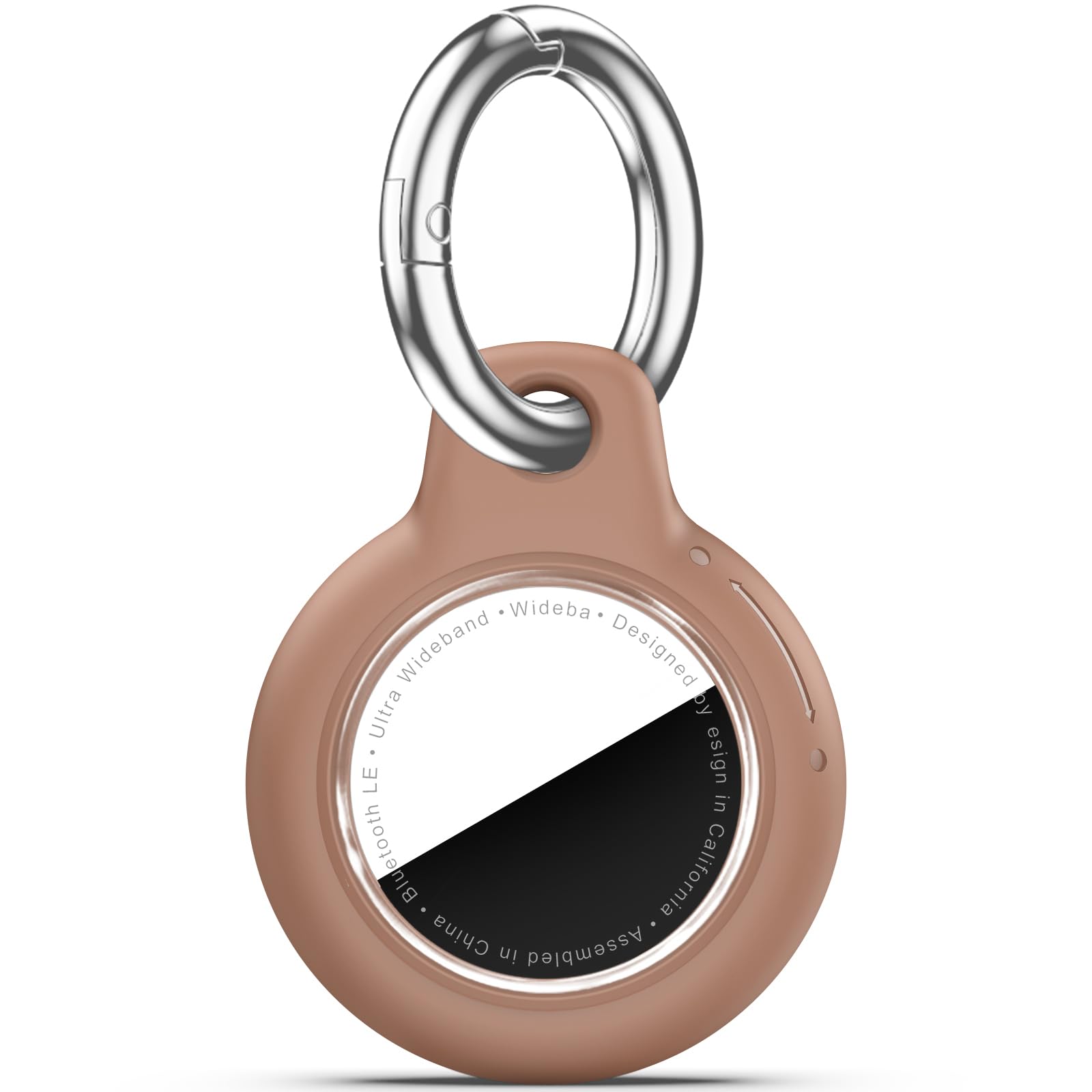 for Apple AirTag 2nd &amp; 1st Gen, Waterproof Case for AirTag Holder Keychain,GPS Tracker Cover for Dog,Car Key,Luggage-D2-Light Brown