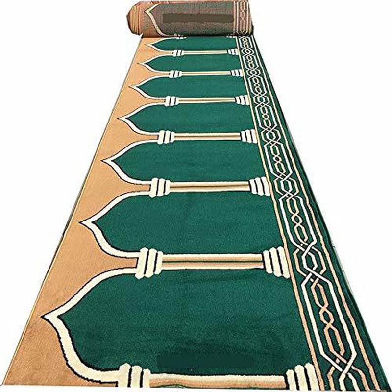Image of Sifa Carpet Hand Washable Zanamaz Prayer Carpet for Masjid(Mosque) - 4x20 Feet Green Color