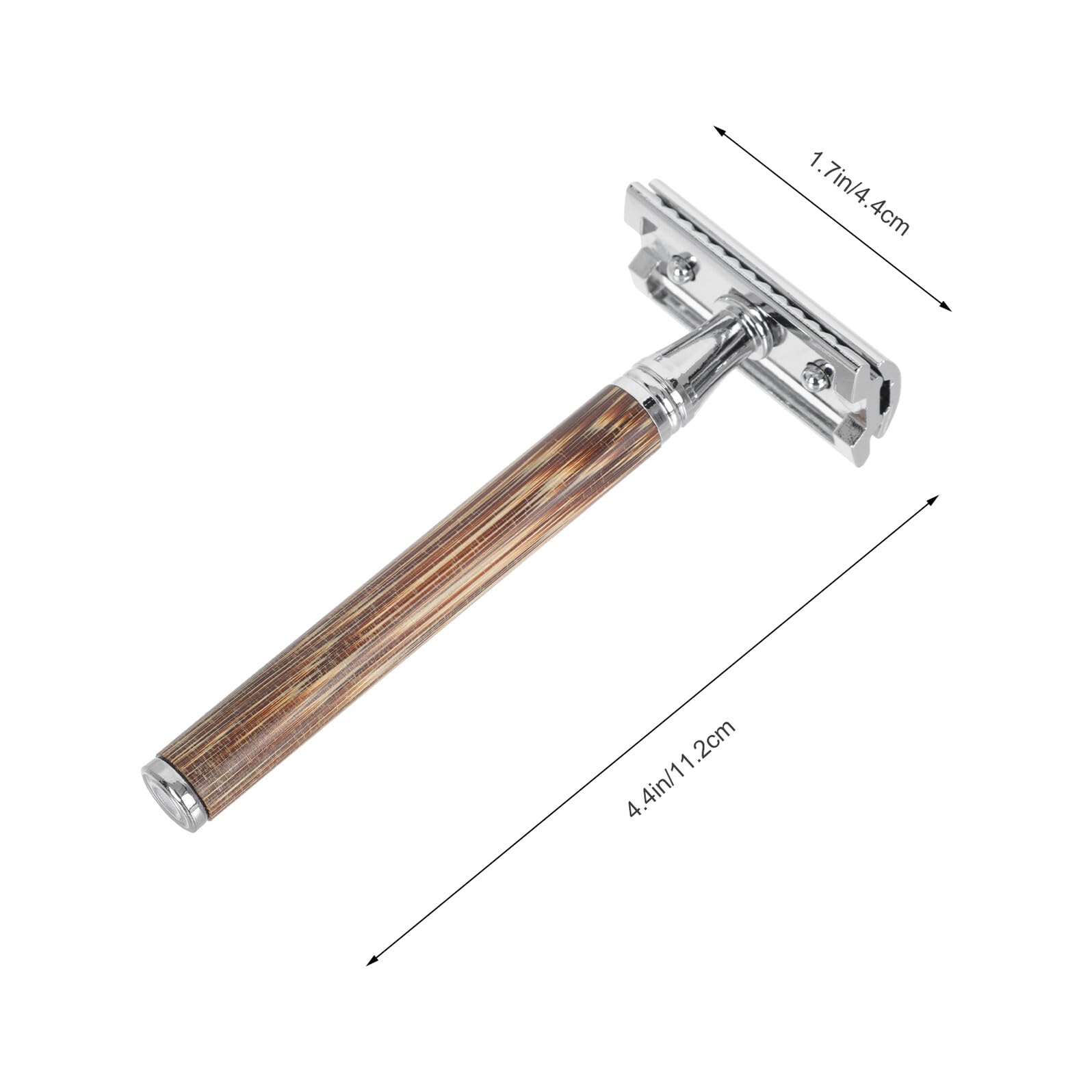 Rasoio Manuale Professionale con Manico in Bamboo Doppia Lama per Barba Strumento Sicuro per Rasatura Manuale Uomo Adatto Uso Casalingo e Barbiere