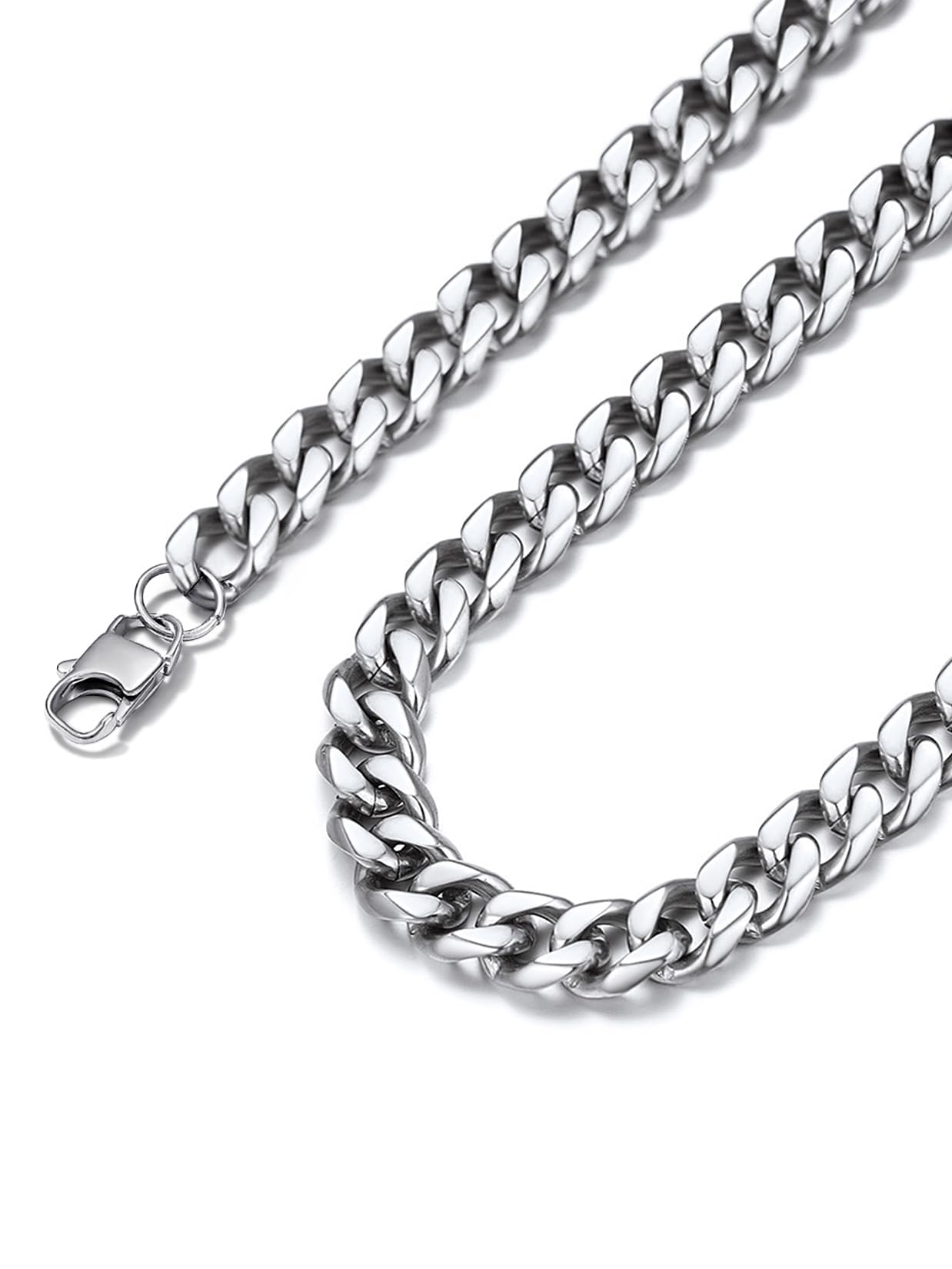 Suplight 3mm/6mm/9mm/12mm Miami Curb Cuban Link Chain for Men Women, 316L Stainless Steel /18K Gold/Black Plated Mens Jewelry Hip Hop Chain 18"/20"/22"/24"/26"/28"/30"