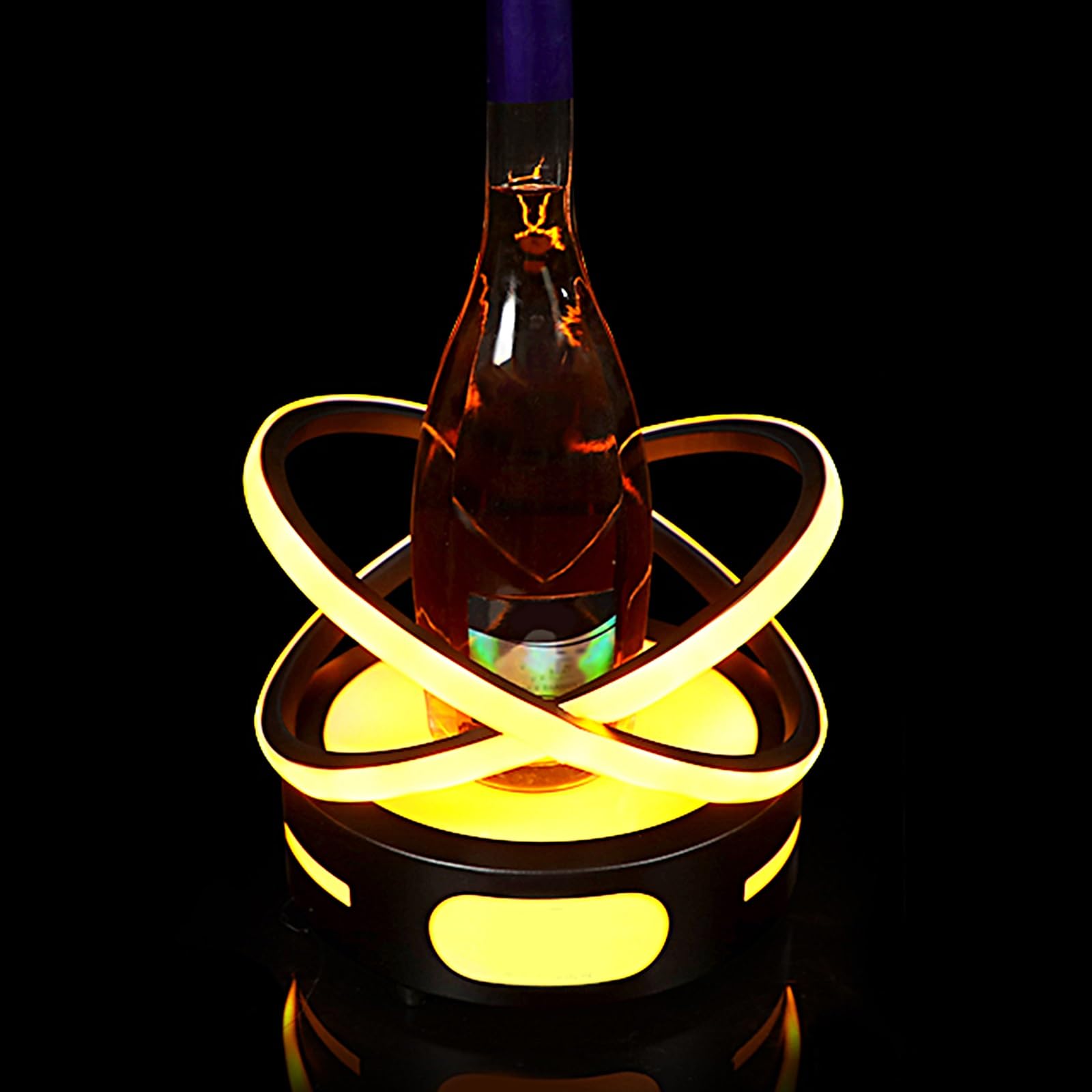 Présentoir à champagne lumineux LED en fer : illuminez vos bouteilles et animez votre bar
