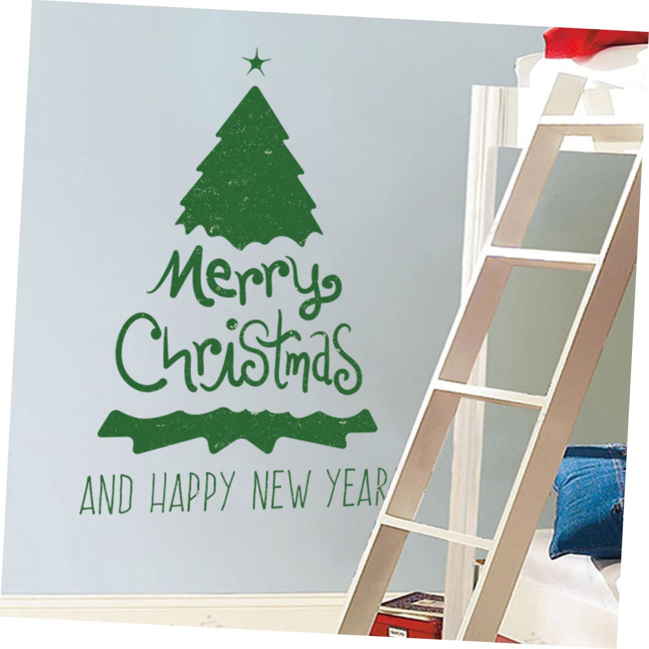 Cabilock 5 Juegos Pegatinas De Pared Con Árbol De Navidad Pegatinas Para Ventanas De Tiendas Luces Navideñas Festivas Calcomanías Navideñas Para Ventanas Calcomanías 2 hojas * 5