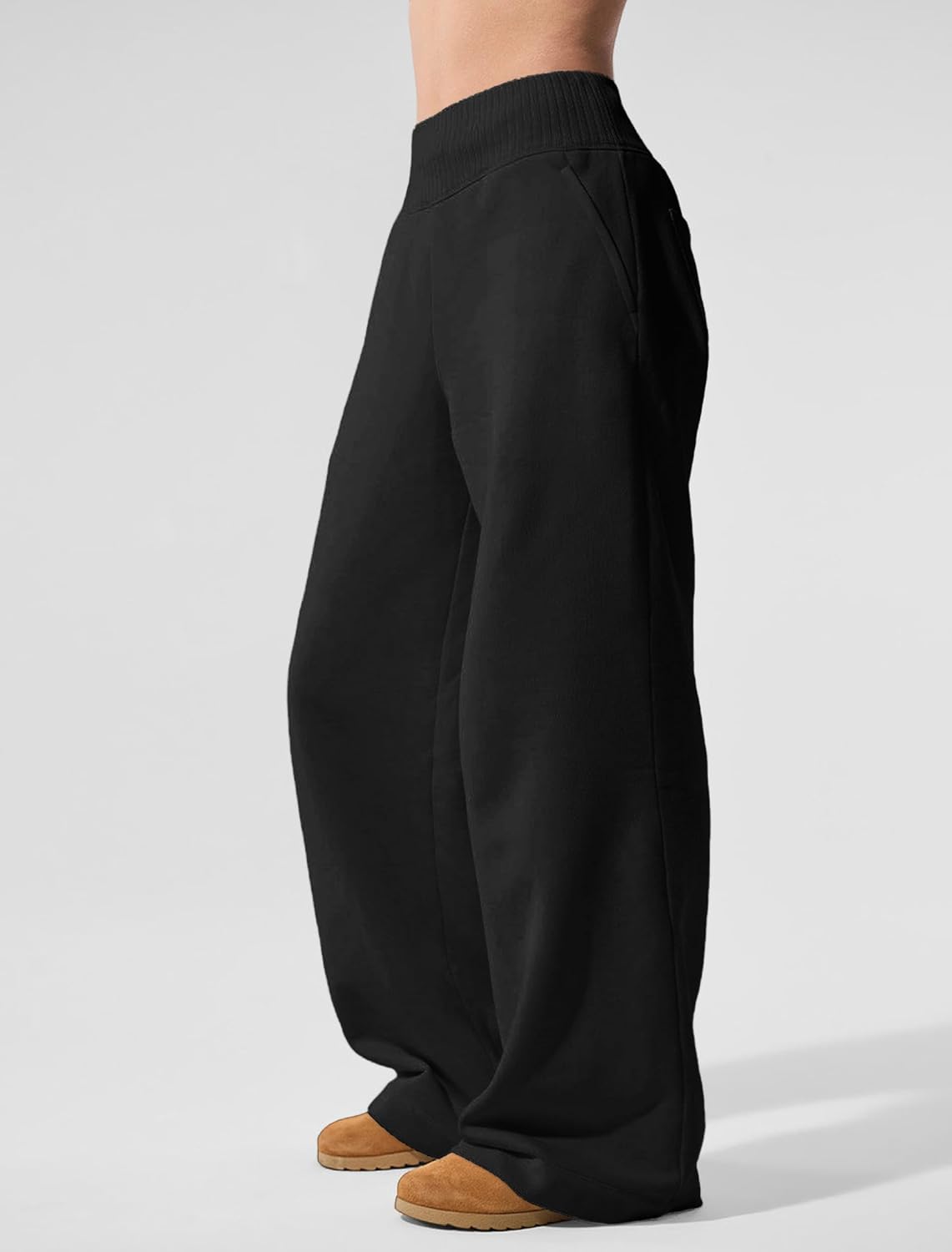 IWD Wide Leg Sweatpants Women High Waist Fleece Lined Sweat Pants Baggy Straight Athletic Pants with Pockets - Image 2