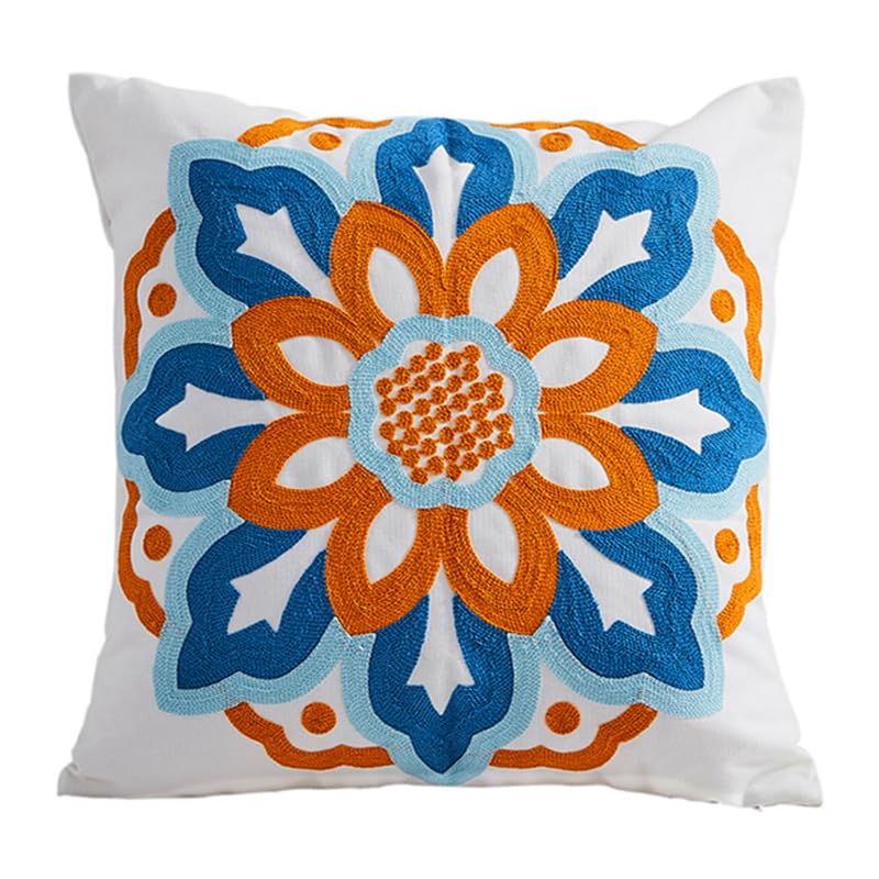 1/2 szt. haftowane kwiaty boho poszewki na poduszki 45 x 45 cm sielankowe kwadratowe lniane poszewki na poduszki 50 x 50 cm rustykalna poszewka na poduszkę na sofę wewnątrz