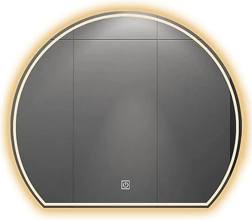 Miniatura 1 de Espejo de tocador LED para baño con luz delantera y trasera, espejos de pared con antiniebla, 2 colores (tamaño pequeño)