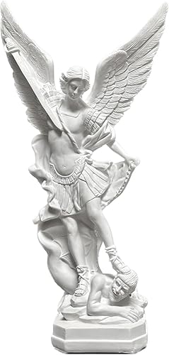 Miniatura 2 de Estatua de San Miguel Arcángel, estatua de San Miguel en resina bronceada, estatua de San Miguel del cielo derrotando a Lucifer, para colección de
