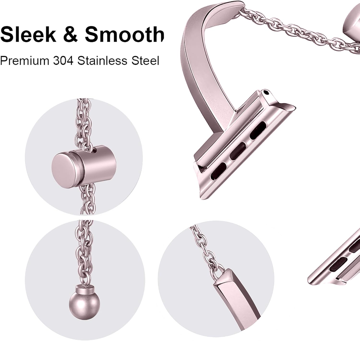 PlusRoc Stainless Steel Band Compatible with Apple Watch Band 38mm 40mm 41mm 42mm 44mm 45mm 46mm 49mm iWatch SE Series 11 10 9 8 7 6 5 4 3 2 1, Slim Versatile Bangle Bracelet for Women