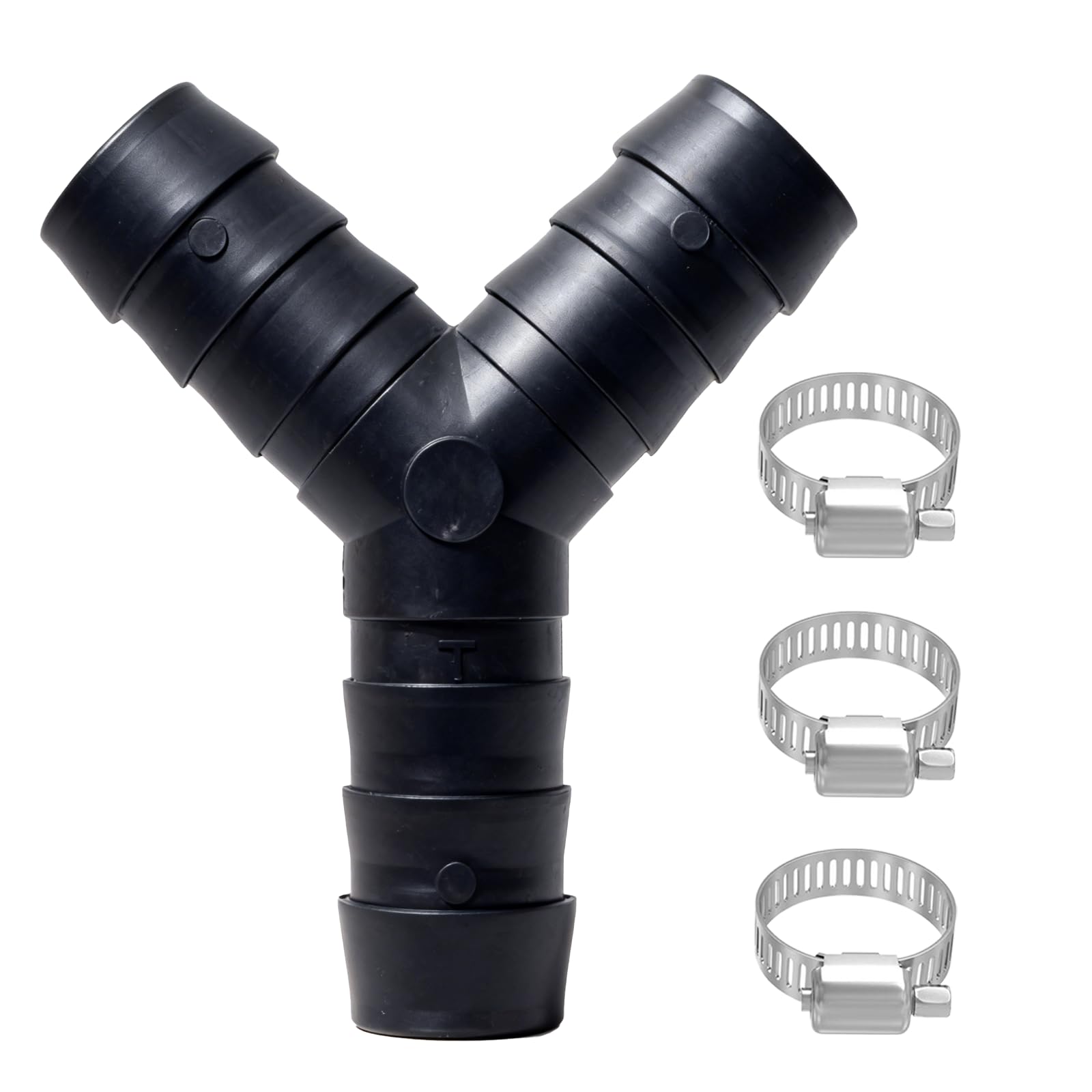 Distribuidor en Y de 2 vías modelo para Mangueras de Desagüe, Y Adaptor Desagüe para Lavadora y Lavavajillas, resistente hasta 120°C, incluye 3 abrazaderas de sujeción seguras — view 7