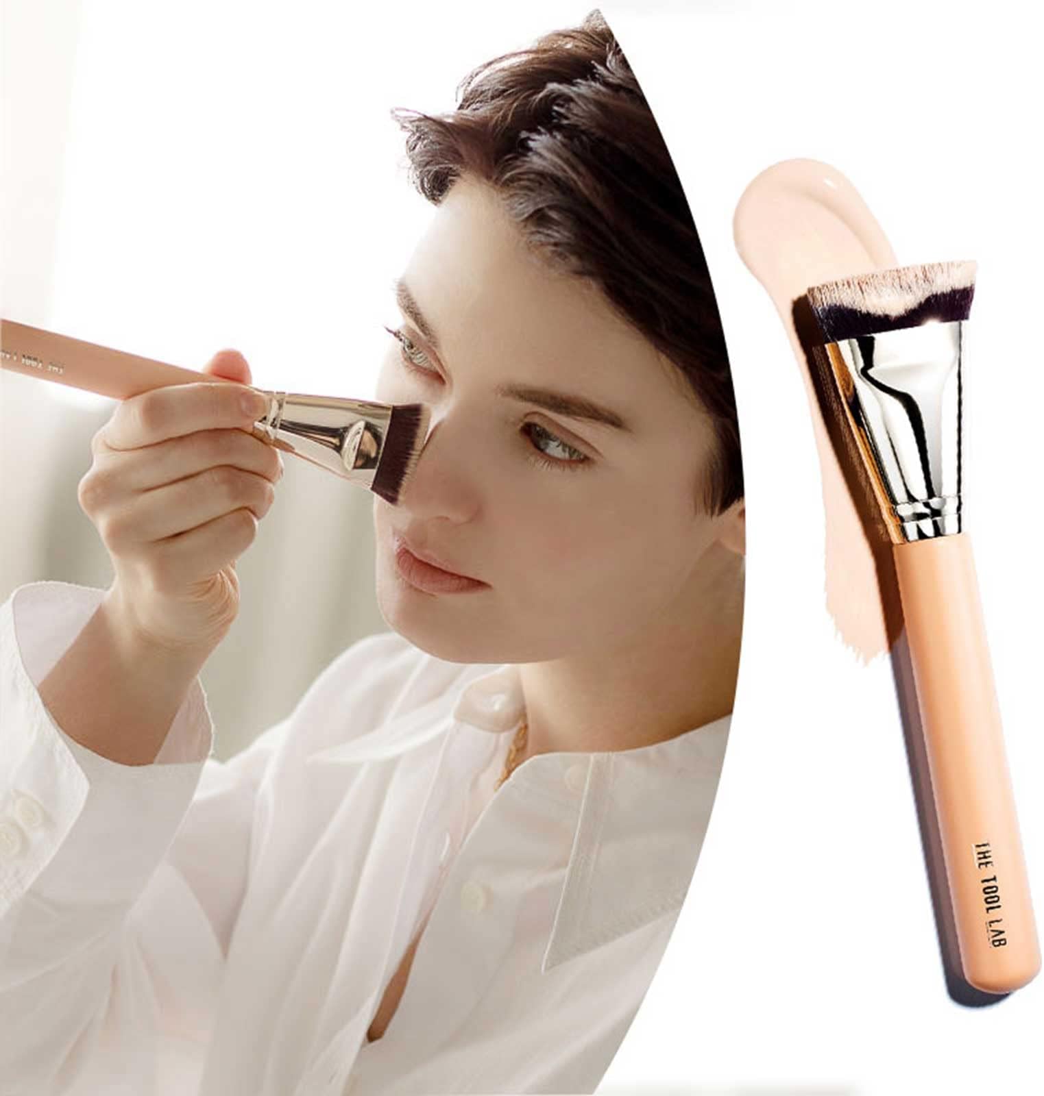 THE TOOL LAB101 Mulasker Foundation Makeup Brush - Flat Top Face Perfect Liquidfoundation Blending Liquid, Cream or Flawless Cosmetics, Buffing, Stippling, Liquid, Cream or Flawless Professi