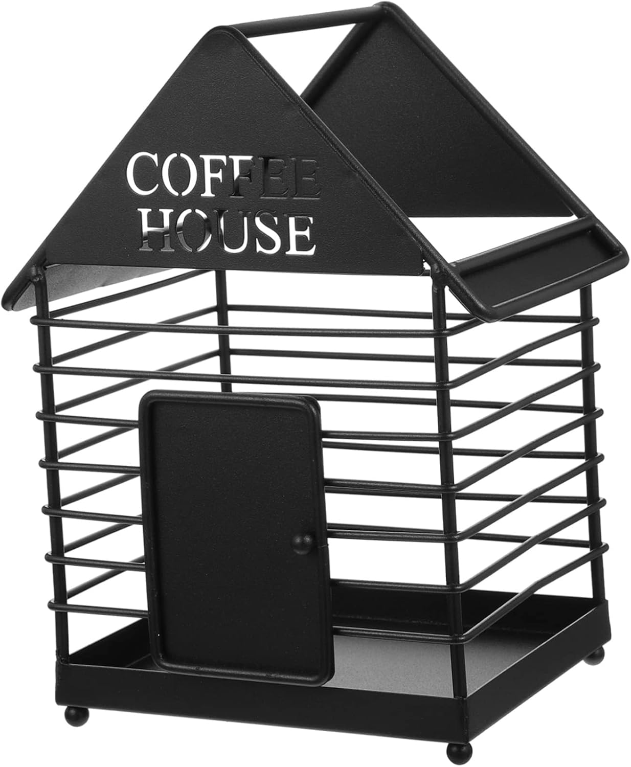 ABOOFAN House Shape Coffee Storage Rack Iron Art Organizer for Eggs and Sundries Holder for Home and Office Stylish Countertop Storage Solution