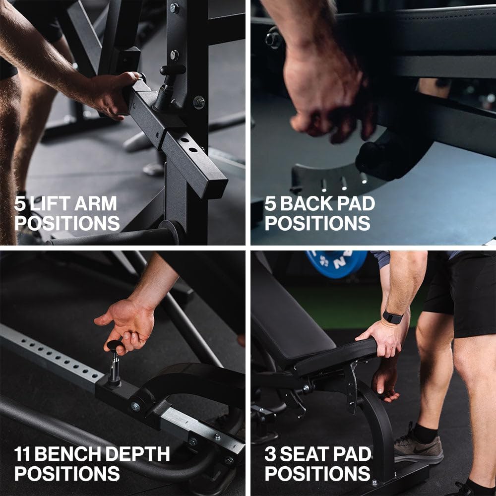 Titan Fitness Plate-Loaded Chest Press Machine with Adjustable FID Bench, 1000 LB Capacity, Converging Lever Arms for Bench Press, Chest & Back Home Gym Equipment