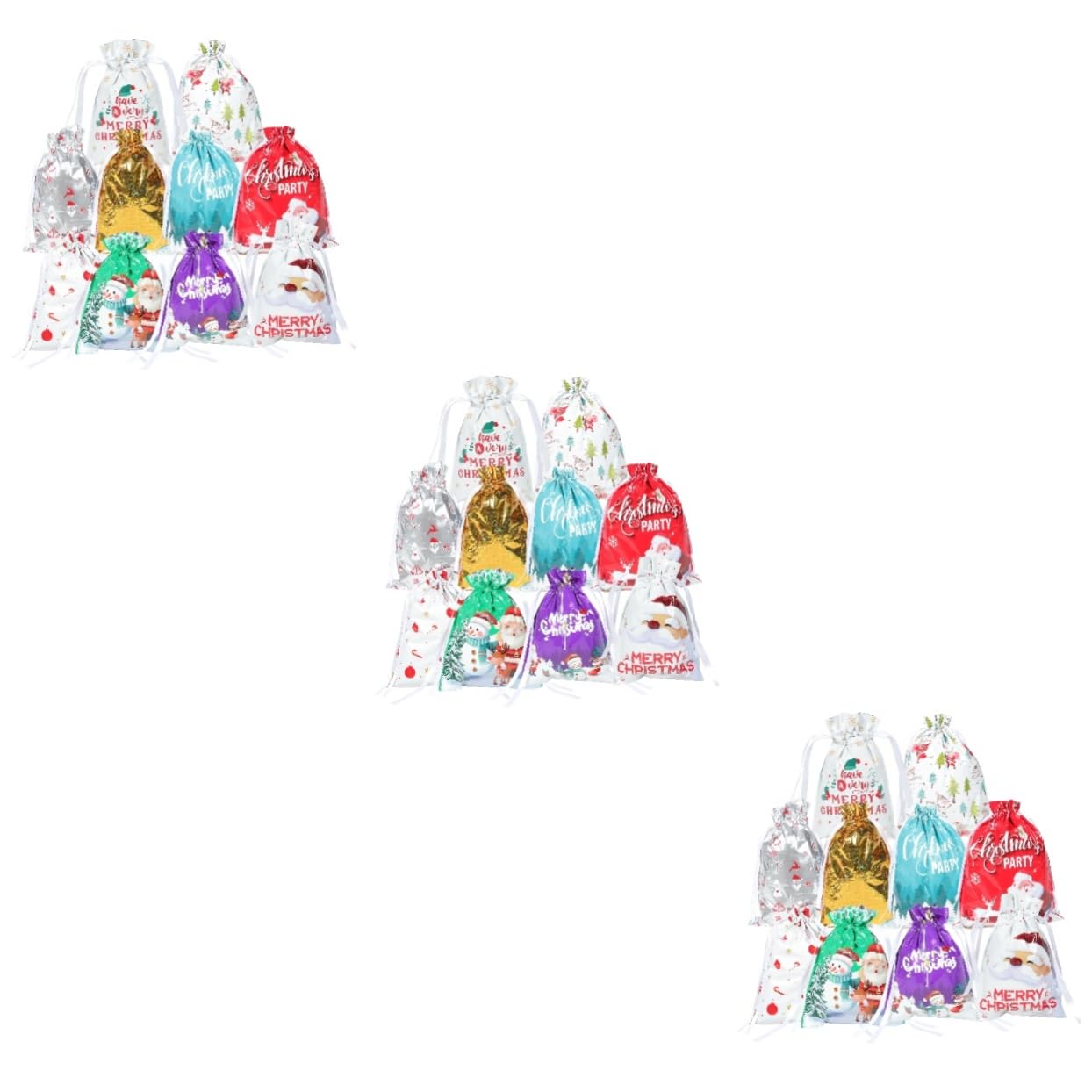 OUNONA 3 Set Sacchetto Di Caramelle Natalizie Sacchetti Per Confezioni Natalizie Pacchetti Natalizi Natale Sacchi Di Bottino Sacchetti Portaconfetti Custodia Natalizia 10 Pezzi * 3