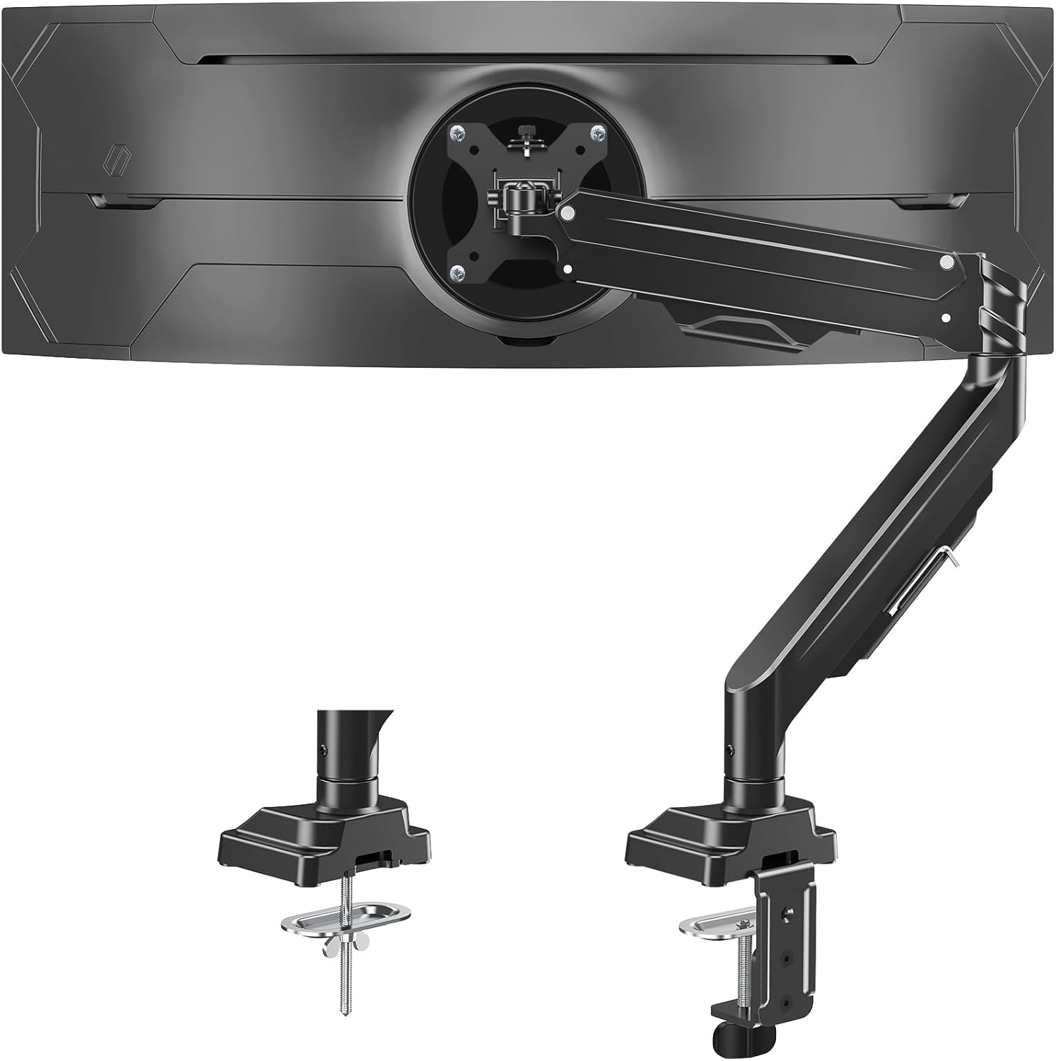 Heavy Duty Single Monitor Arm for 13-42" Ultrawide Screen, Adjustable Monitor Mount with Tilt Rotation Swivel, Gas Spring Desk Mount Bracket with Clamp/Grommet, Holds 33lbs, Max VESA 100x100
