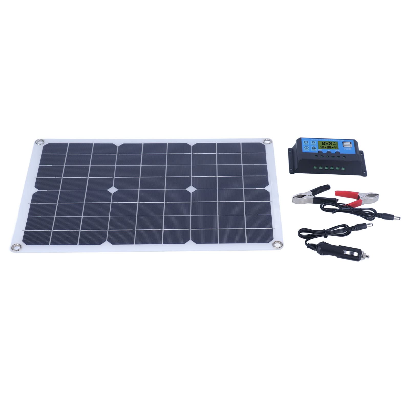 Przenośny Panel Słoneczny, Kemping Panel Słoneczny 50 W Zestaw Panelu Zasilania Solarnego z Kontrolerem 50W Monokrystaliczny DC 18V Solar Naładowanie Baterii do Plecaka na Wędrówki Kempingowe