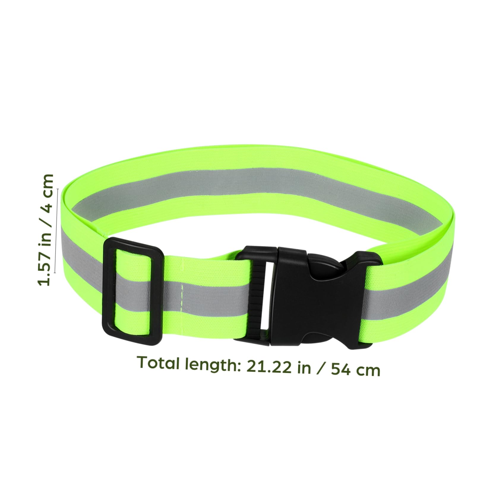 GRIRIW Reflective Belt Adjustable Gear High Visibility for Running Walking Cycling for Workers Policemen Fluorescent Green Color