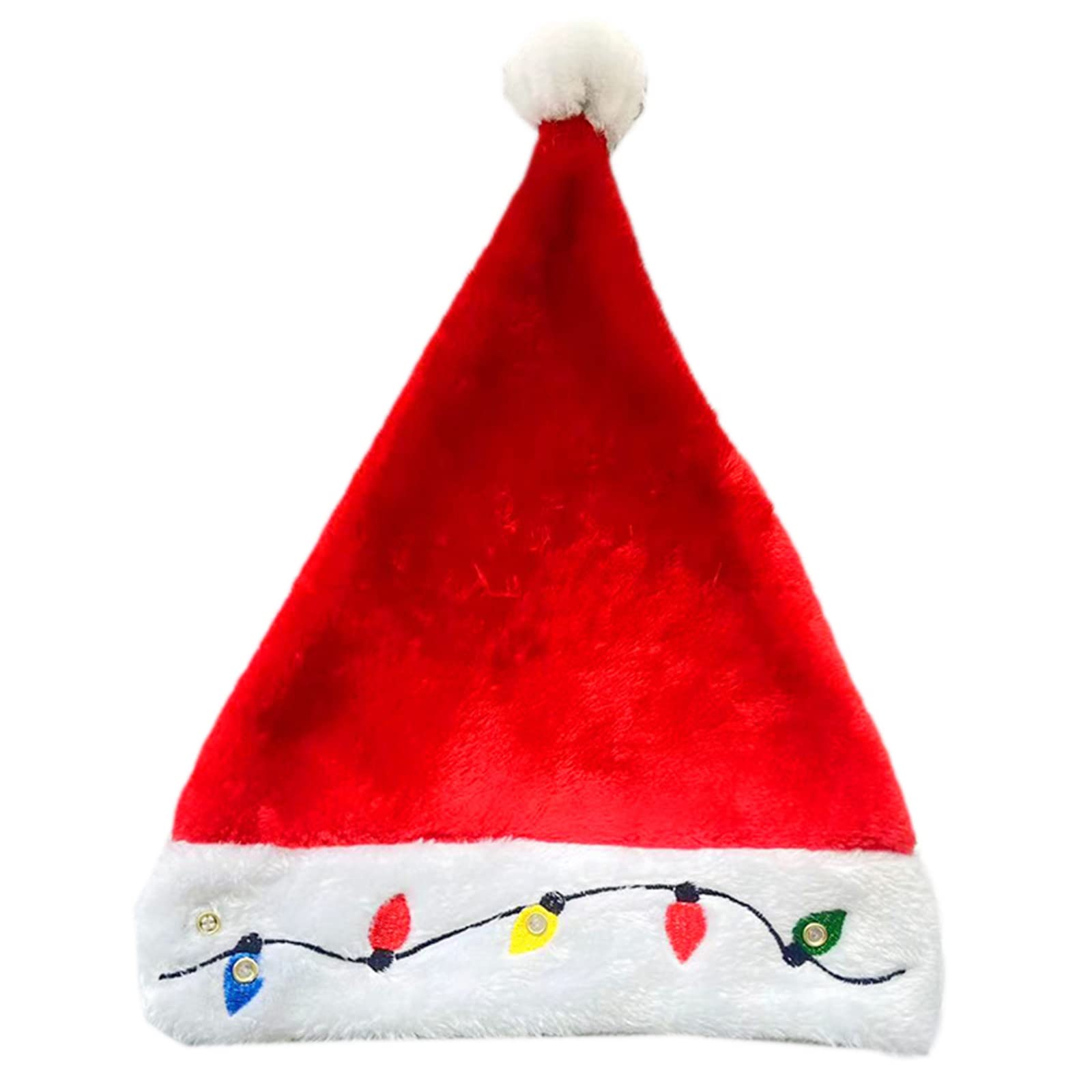 Tsophreniq Christmas Hat Glowing Santa Plush Party Holiday Party Supplies Stage Men Women Props Hats Bulk Adult Kids