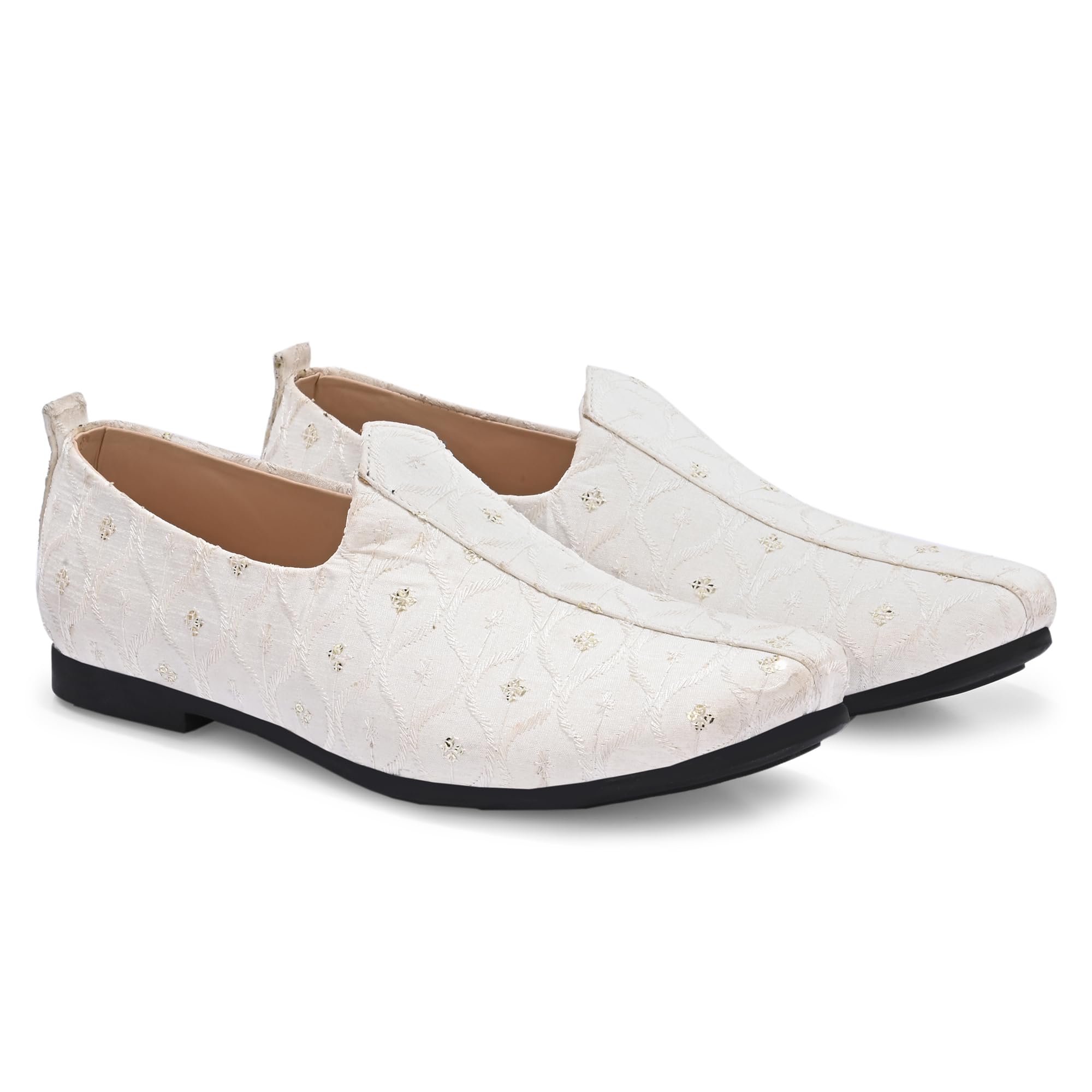 Snow Pearl Royal Look Mojaris Juttis Slip On for Men-image-29