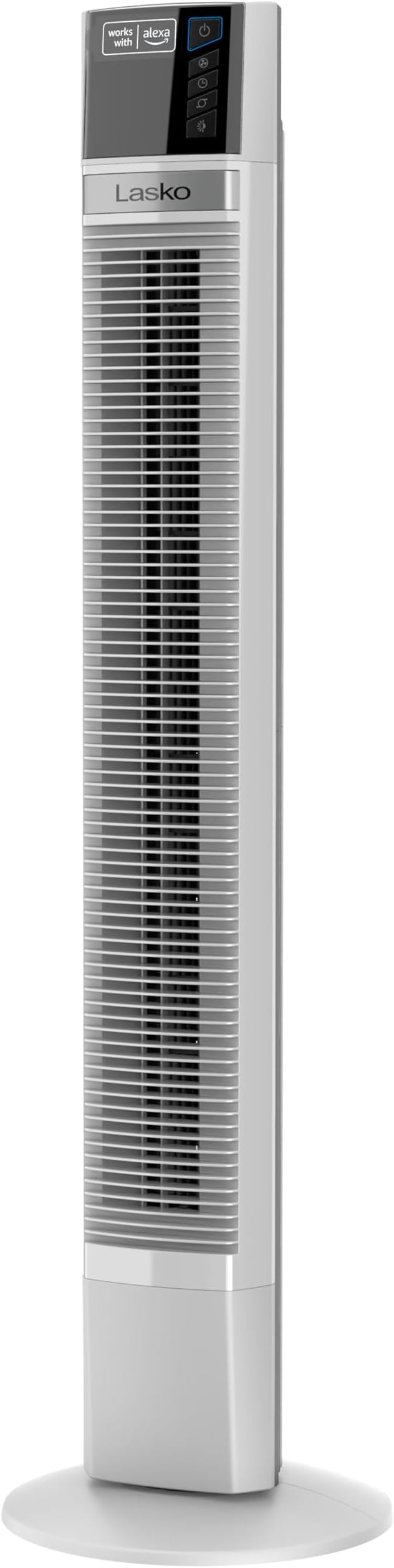 Works with Alexa Oscillating Tower Fan, Voice Controlled, 4 Quiet Speeds, Sleep Mode, Timer, Bedroom, Living Room, 48", White, T48401