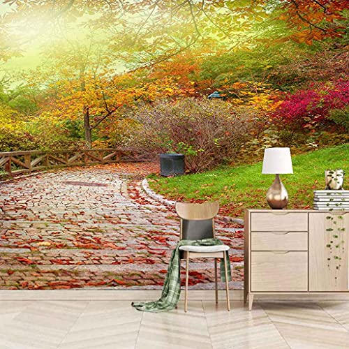 Papier peint panoramique automne 3D adhésif grand format pour déco murale salon - 2