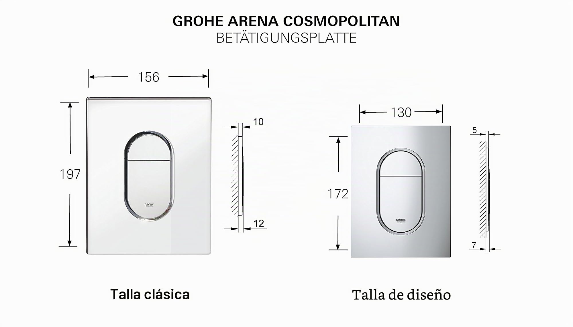 Grohe 38 844 SH0 38844SH0-Arena Cosmopolitan Pulsador-Montaje Mural-Blanco al pino