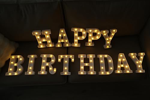 Miniatura 102 de Letras iluminadas, letras con luces LED de 26 alfabetos, letras iluminadas decorativas, letras de marquesina LED que funcionan con pilas para Luz