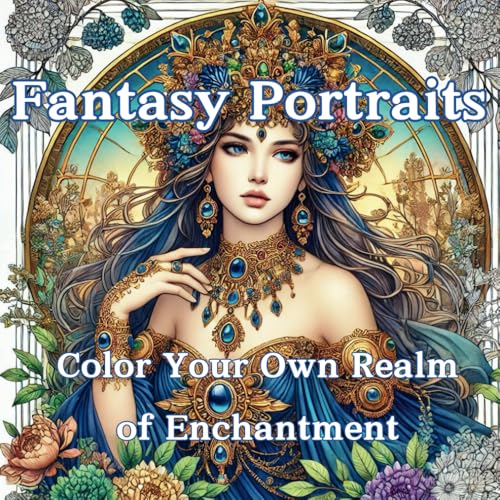 Fantasy Portraits Coloring Book: Color Your Own Realm of Enchantment