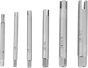 Tap Set Screw Extractor Steel Head Breakage Tap Remover Stripped Tap Set (Size : 6 Pieces)