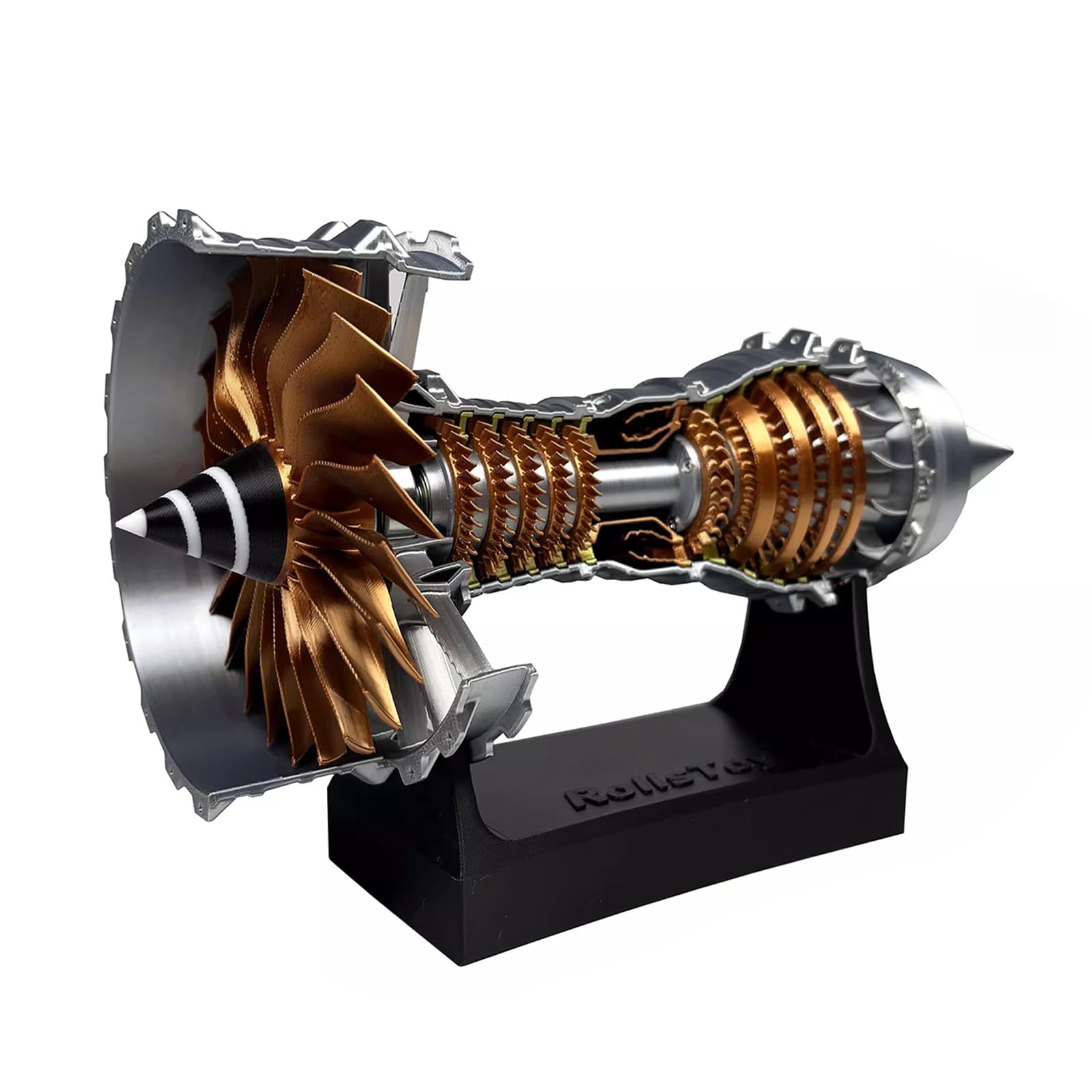Turbofan Engine Model That Runs, TR900 Aircraft Engine Turbojet Engine Model Kit, Mechanical Science Education Toy Simulation Engine Gift Decor for Adult (Finished Version)