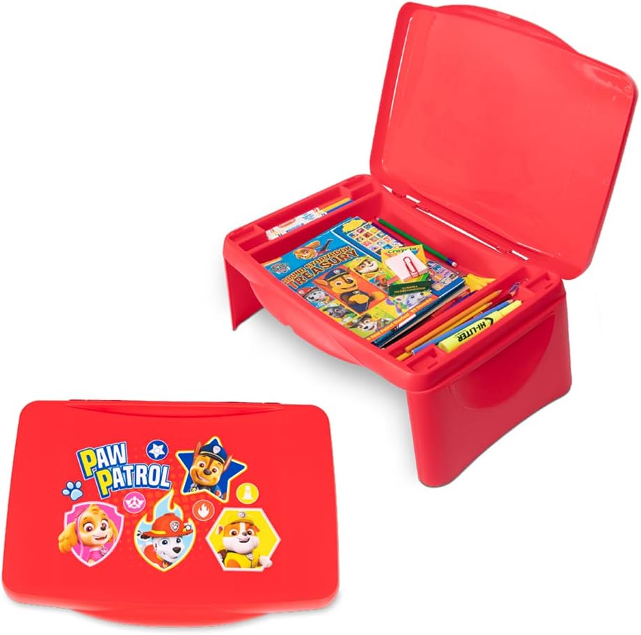 Paw Patrol Kids Lap Desk with Storage - Folding Lid and Collapsible Design - Portable for Travel or use in Bed at Home - Great for Writing, Reading or Other School Activities