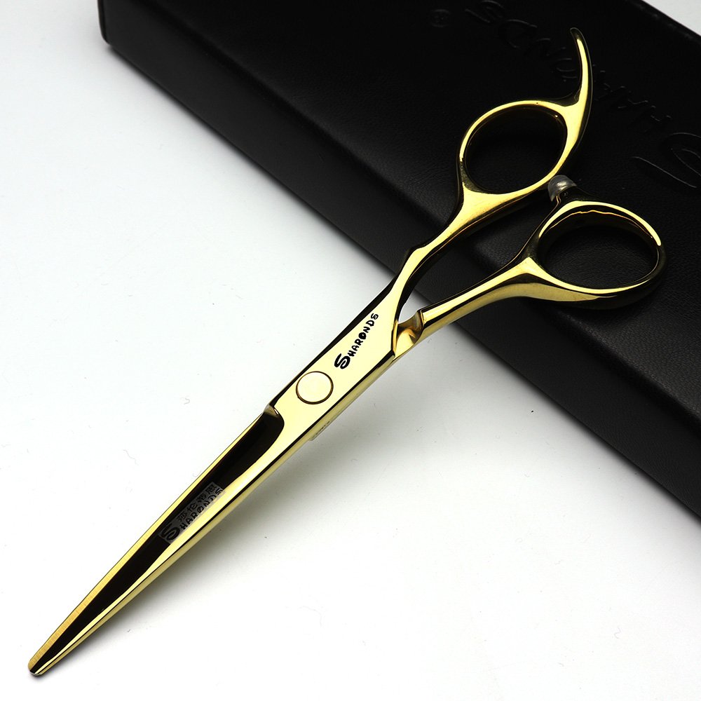 6/6.5/7 Zoll Superwert Friseur, Friseurschere, Familie Kinder Friseurschere Set flache Schere (Gold)