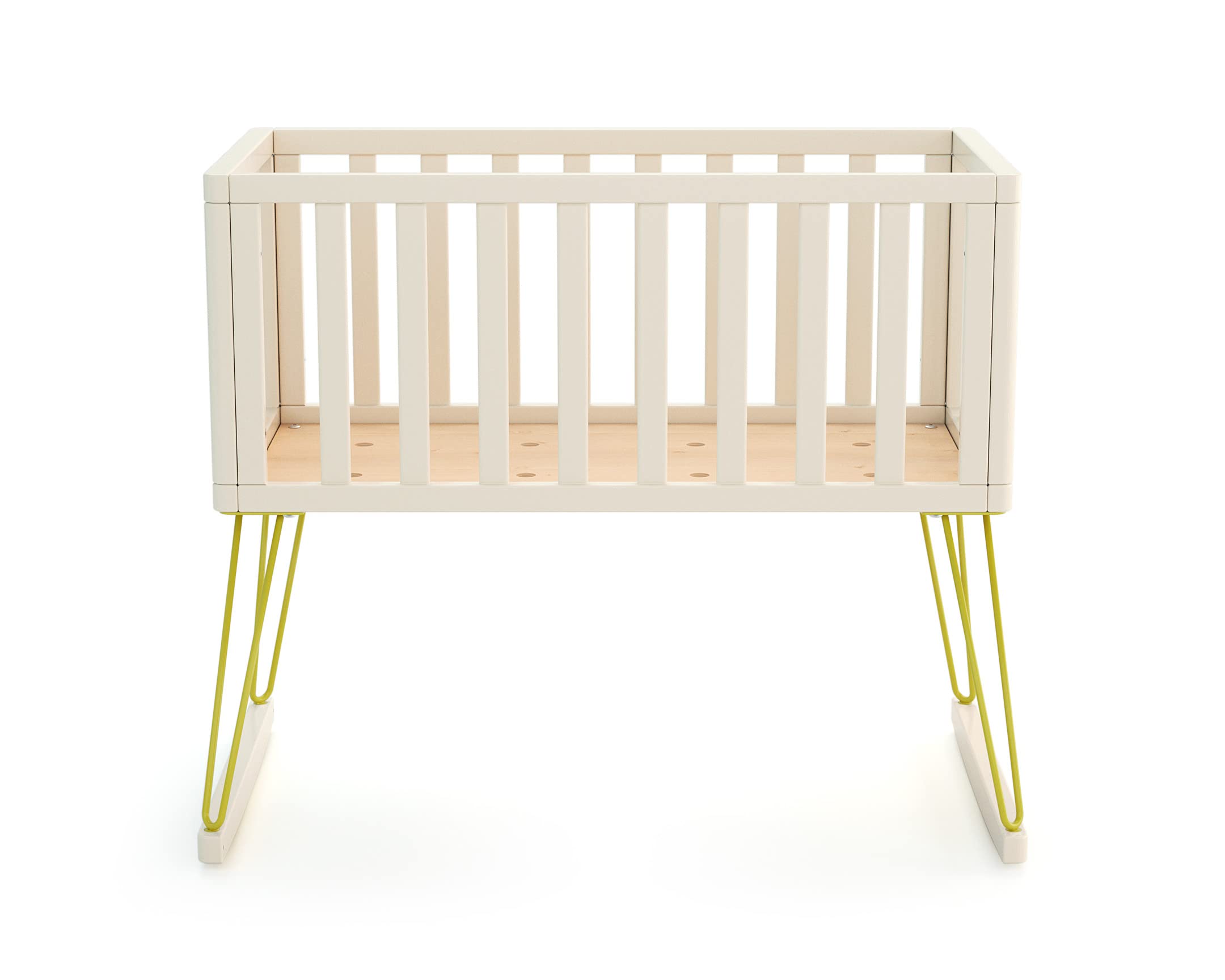Culla a dondolo neonati legno ONLY - Giallo - 40 x 80-90 x 52 x 75 cm